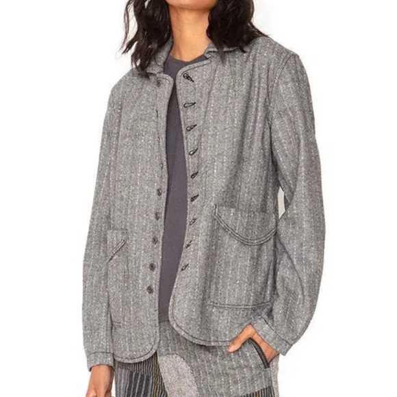 Sandrine Rose Jackets & Blazers - FREE PEOPLE Sandrine Rose Gray Empire Wool Blend Button Front
Jacket NWT